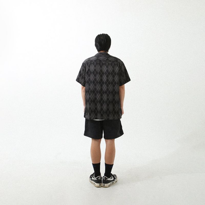 ARGYLE FUNK HALF SHIRTS BLACK