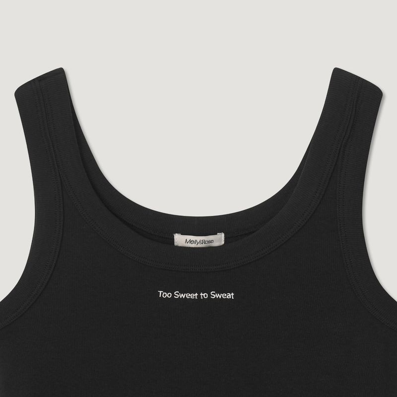 Ribbed Jersey Lettering Sleeveless T-shirt