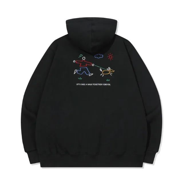 26FW★ Line Work Embroidered Hood Zip-Up
