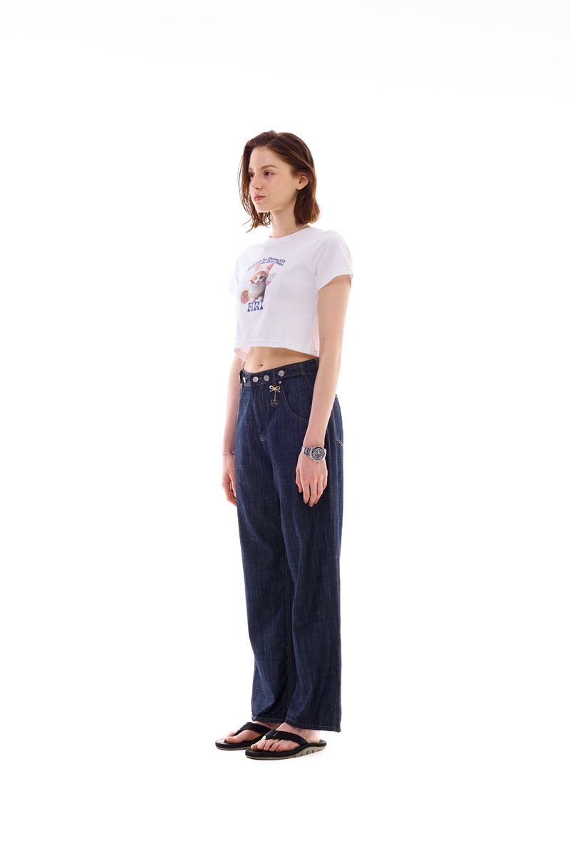RABBIT CAT CROP T-SHIRT