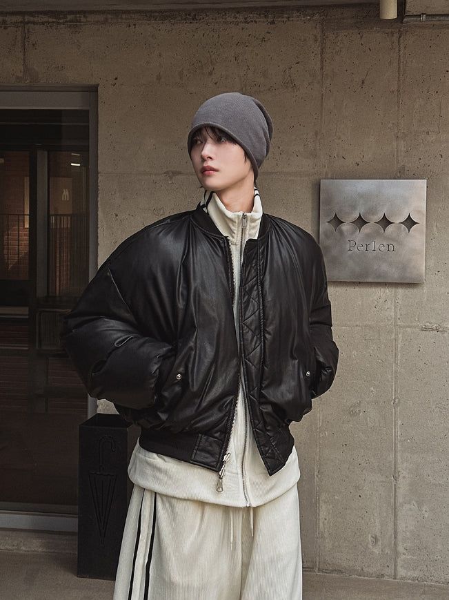 2PLAN（ツープラン）の「Foreign Glossy Reversible Crop Padding（Jackets/Outerwear）」