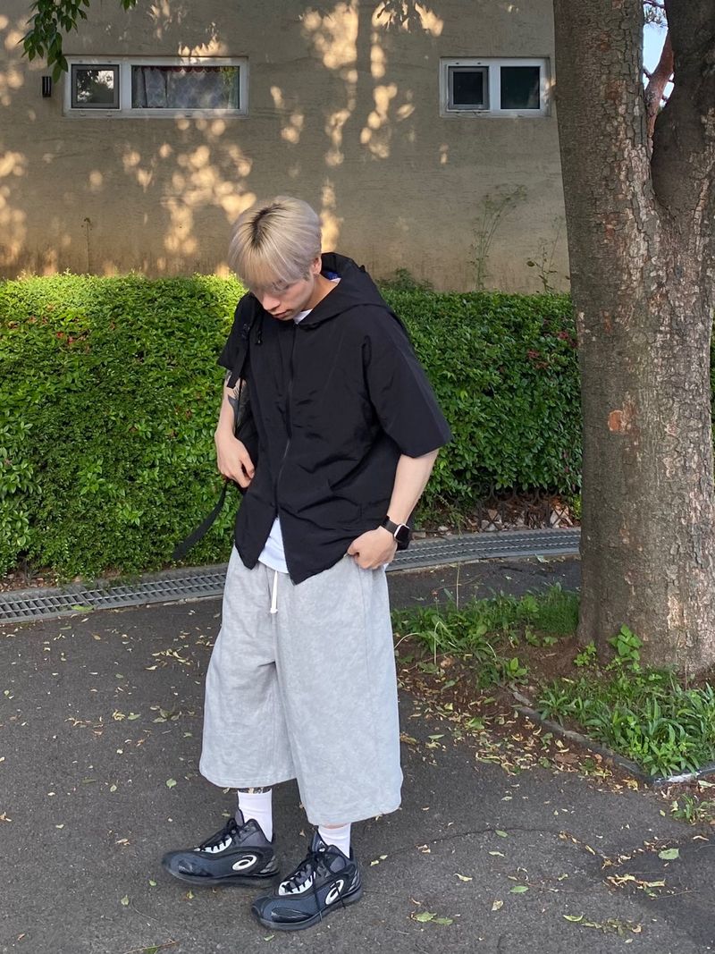 hooded nylon short 3C