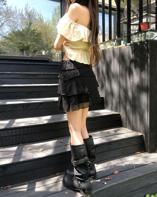 Morin Wavy Layer Frill Skirt