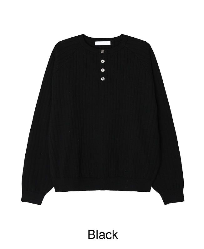 Revved henley neck knit