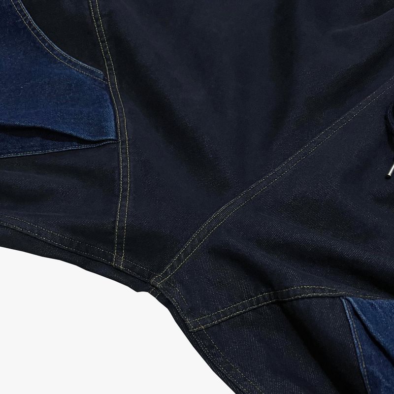 panel mix denim wide pants_blue