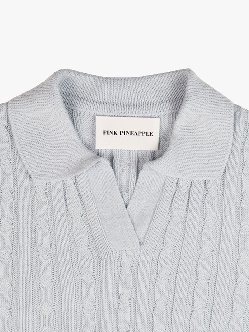 CABLE HENRY NECK PULLOVER_SKY BLUE