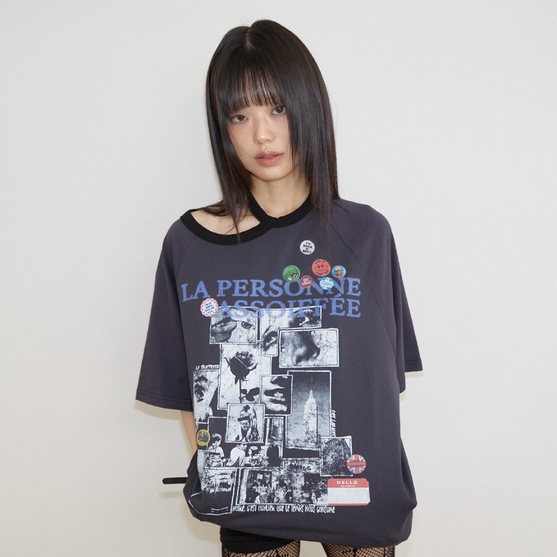 SOIF DRINK（ソイフ ドリンク）の「チョーカーロックTシャツ ネイビー（トップス）」
