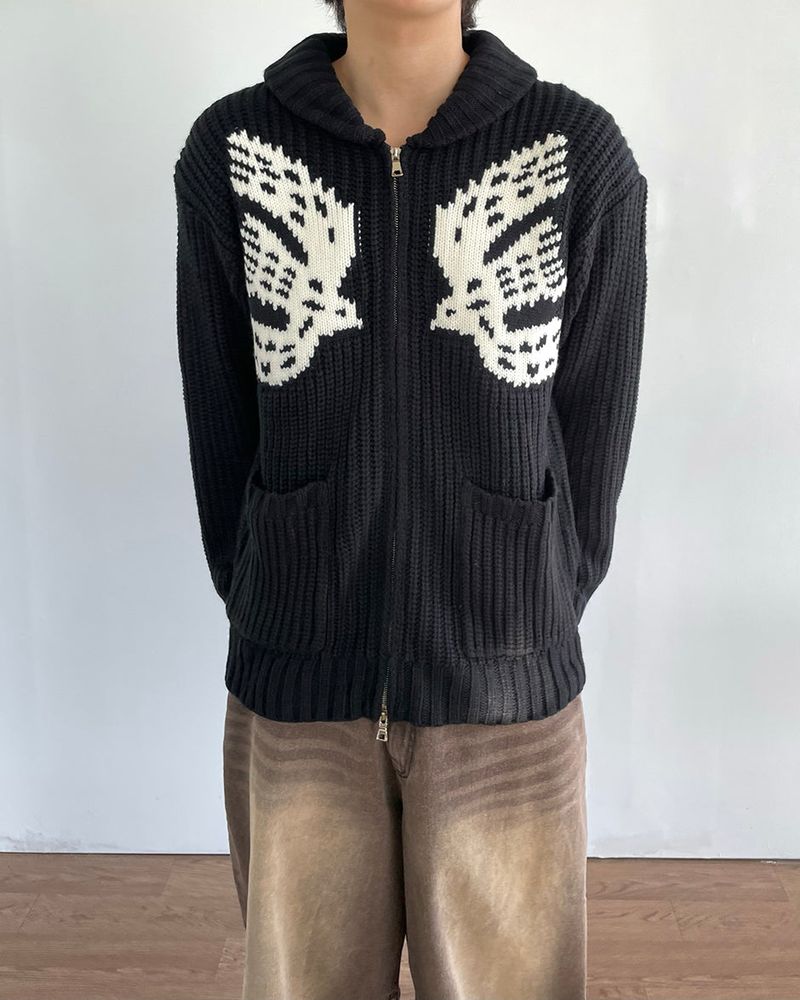 Rebel Shawl Collar Knit Zip-Up