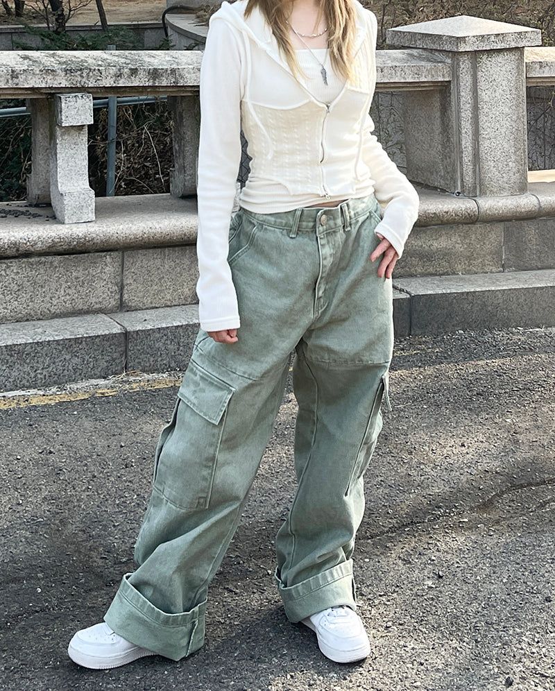 heenytsuki（ヒニツキ）の「Ding denim slit wide cargo pants（Pants）」