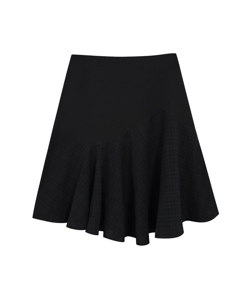 WAVY CHECK MIDI SK BLACK