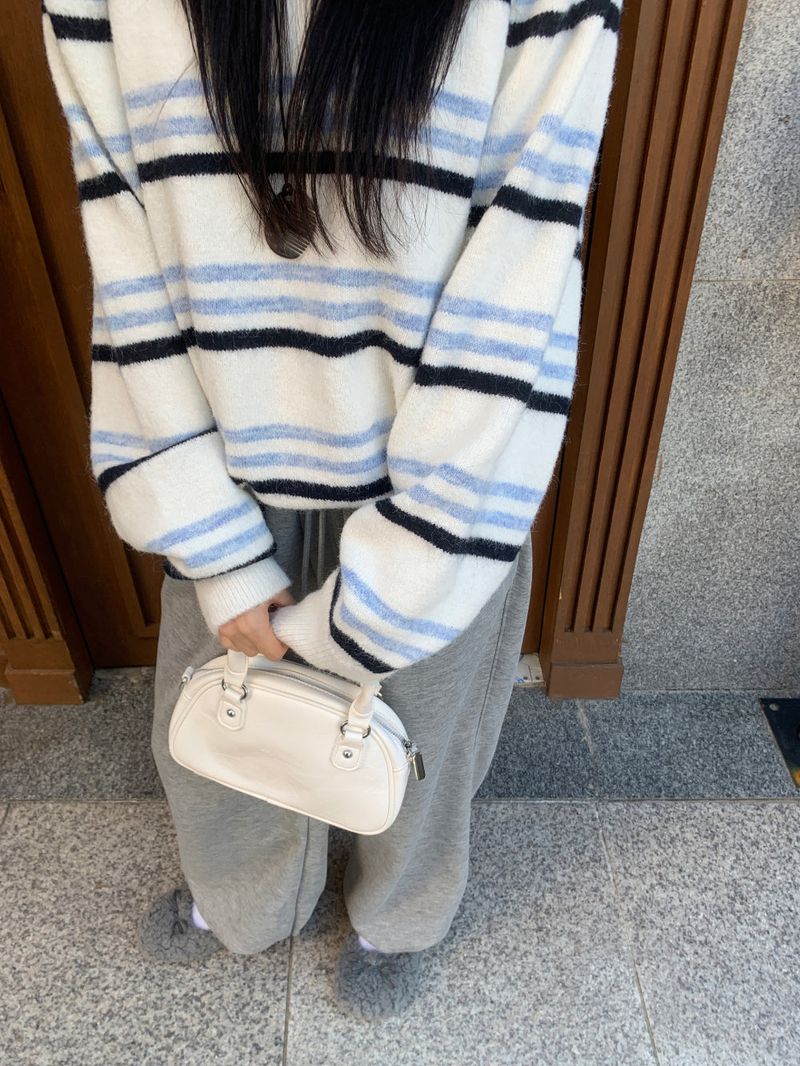 Candy Parade Collar Stripe Knit