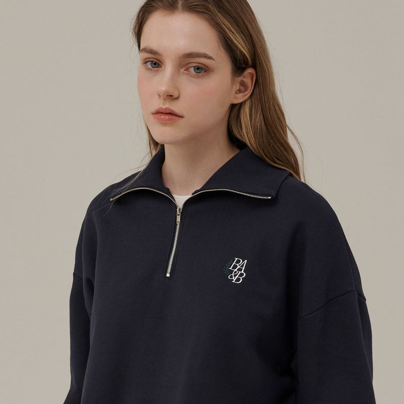 Between A and B（ビットウィーンエーアンドビー）の「SMALL LOGO HALF ZIPUP SWEATSHIRT_NAVY（Tops）」