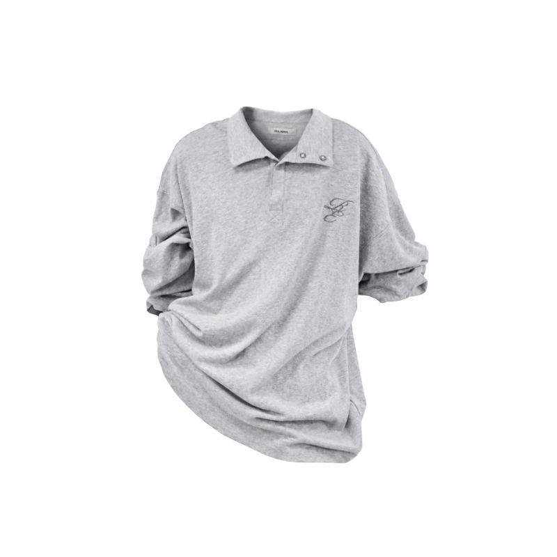 RELABEL（リレーベル）の「RELABEL('LABEL) Tencel cotton wool moisture wicking skin-friendly magnetic collar embroidery commuting knitted shirt（Tops）」