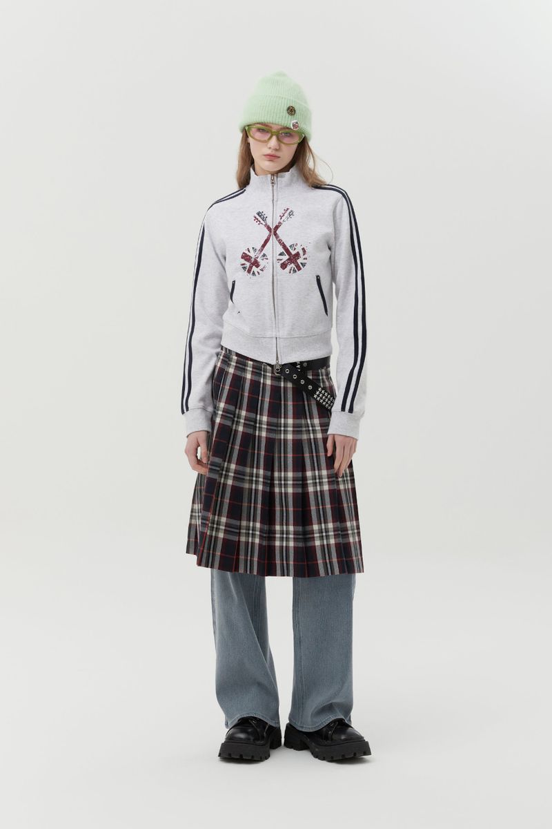 UNION JACK JERSEY ZIP UP [MELANGE GRAY]