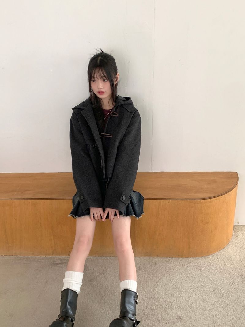 [MADE] Arco Wool Herringbone Tteokbokki Short Duffel Coat