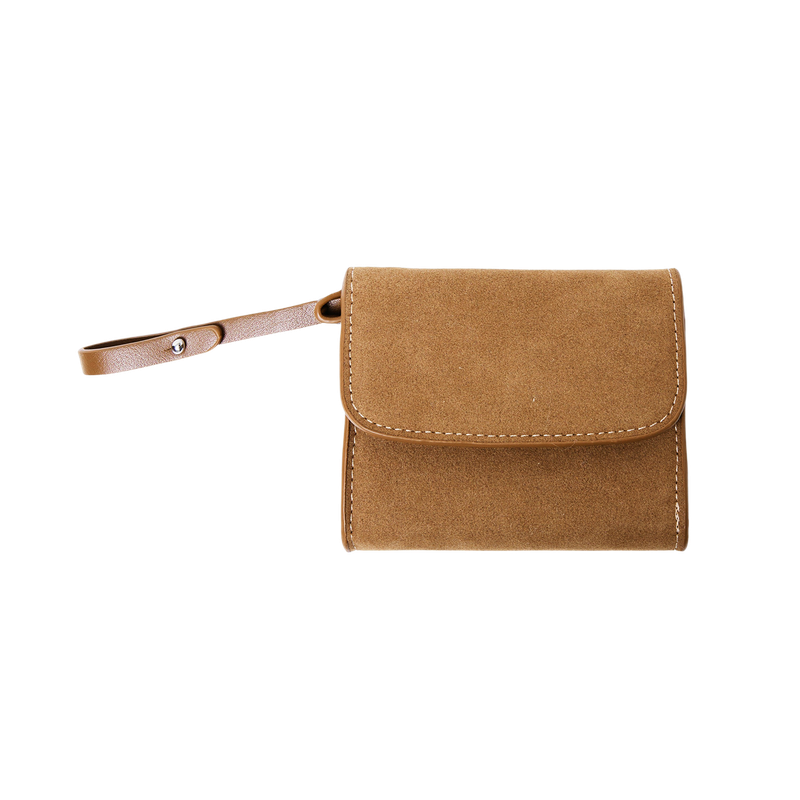Lunar Suede Card Wallet (Camel)