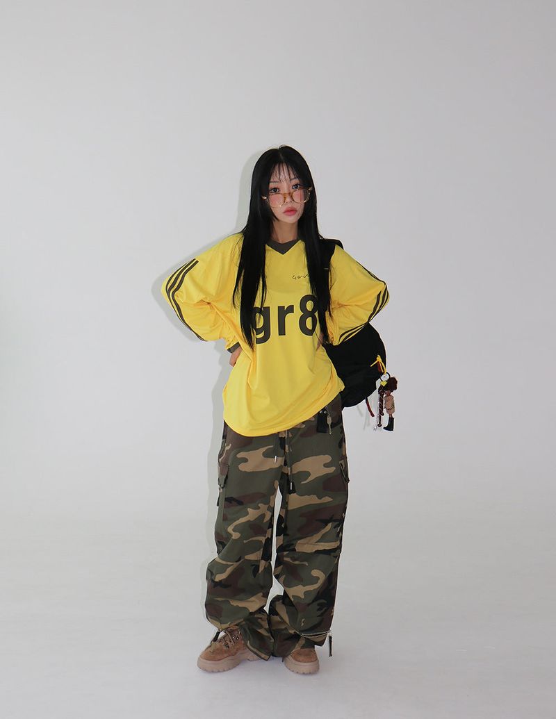 [UNISEX] Patch Military Camo Wide Pants