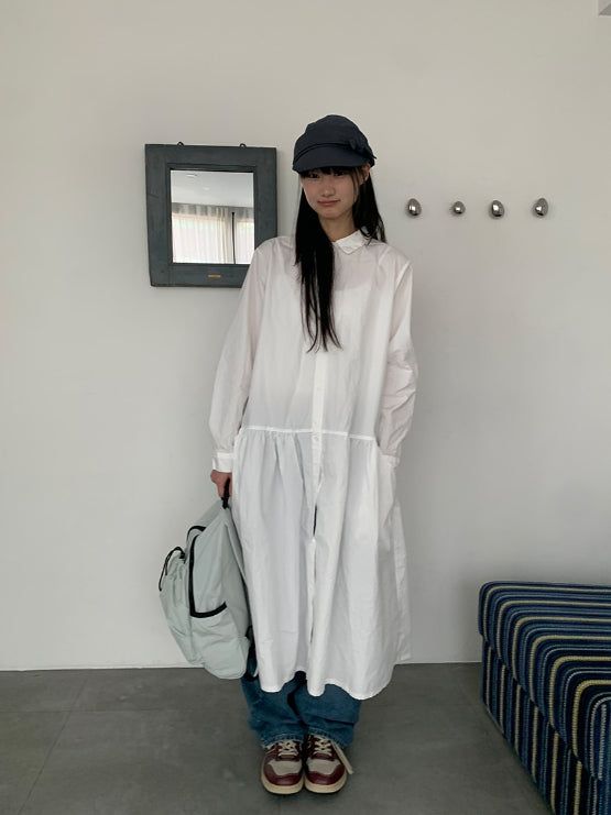 Coyal Cotton Shirt Long One Piece