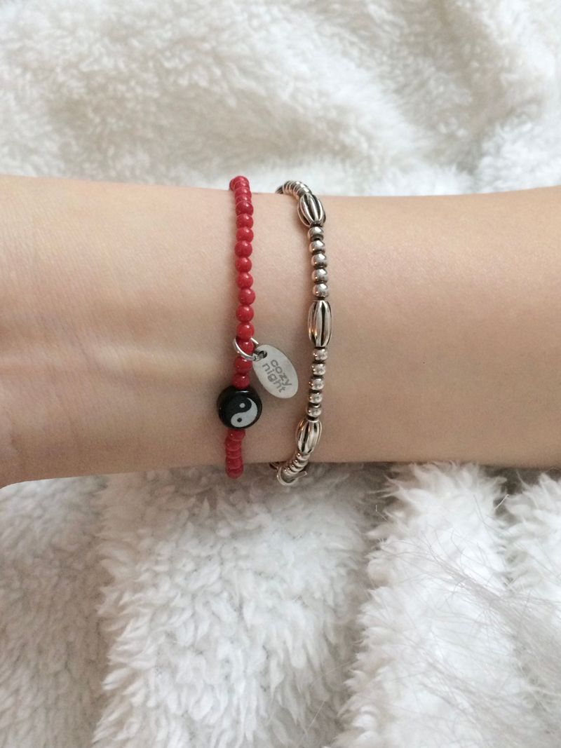 YIN N YANG RED BRACELET