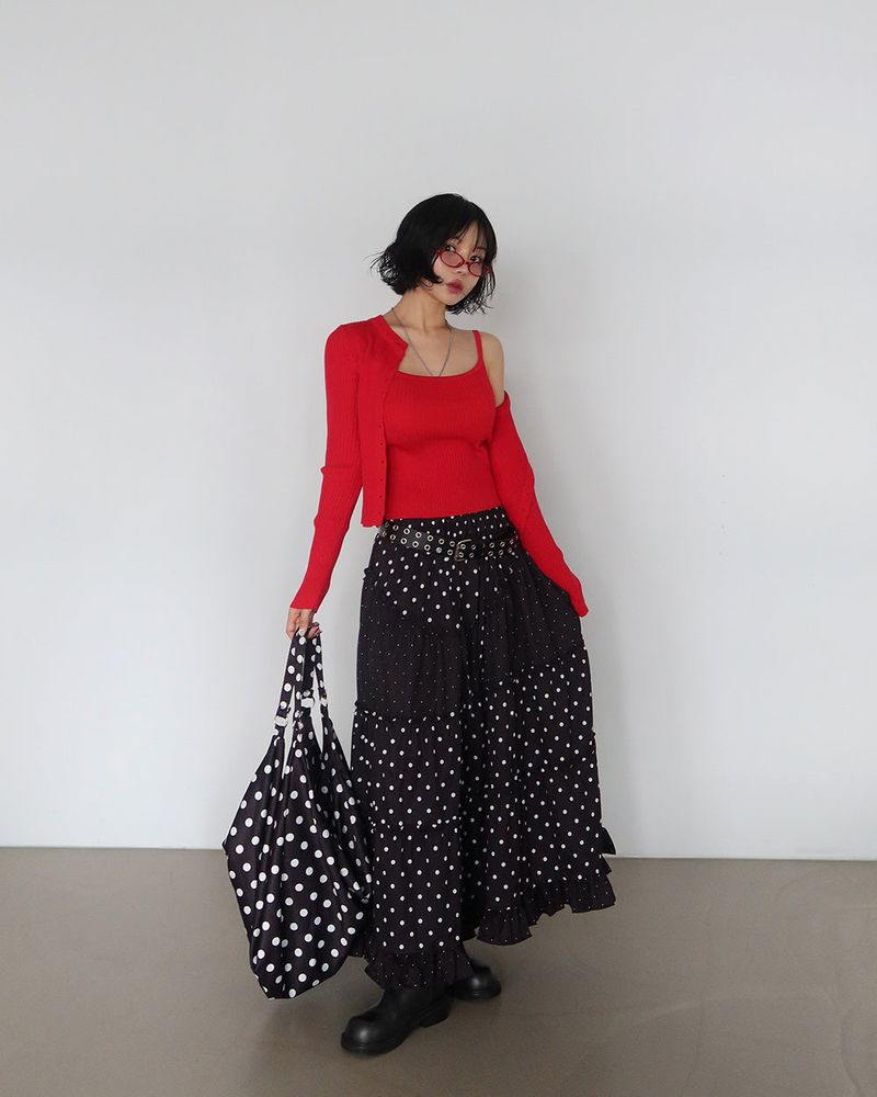 Dot Dot Dot Cancan Long Skirt