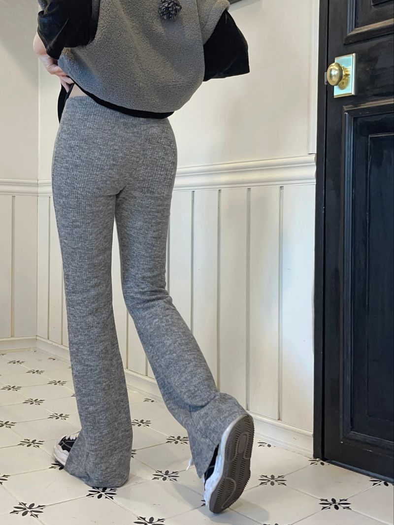 Front slit pintock pants