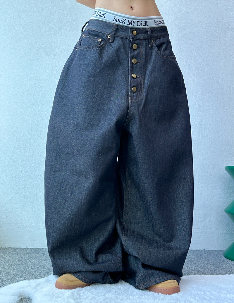 5-BUTTON POINT BALLOON DENIM💙