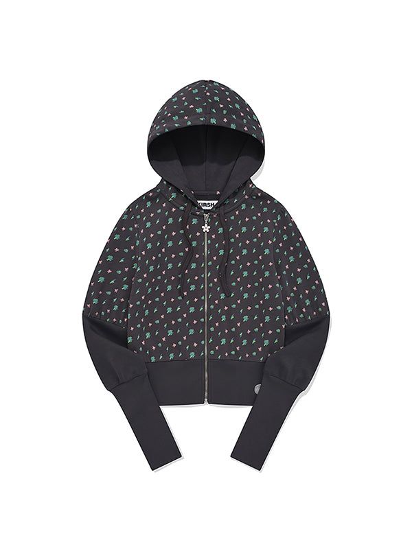 KIRSH（キルシー）の「BOUQUET PATTERN SLIM FIT HOODIE ZIP UP [CHARCOAL]（Tops）」