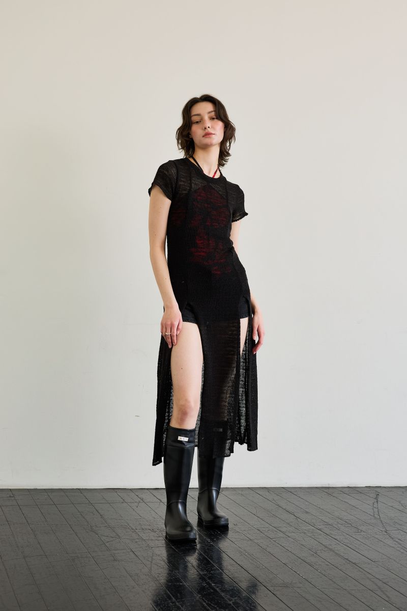 WITTY KNIT ONE-PIECE / BLACK