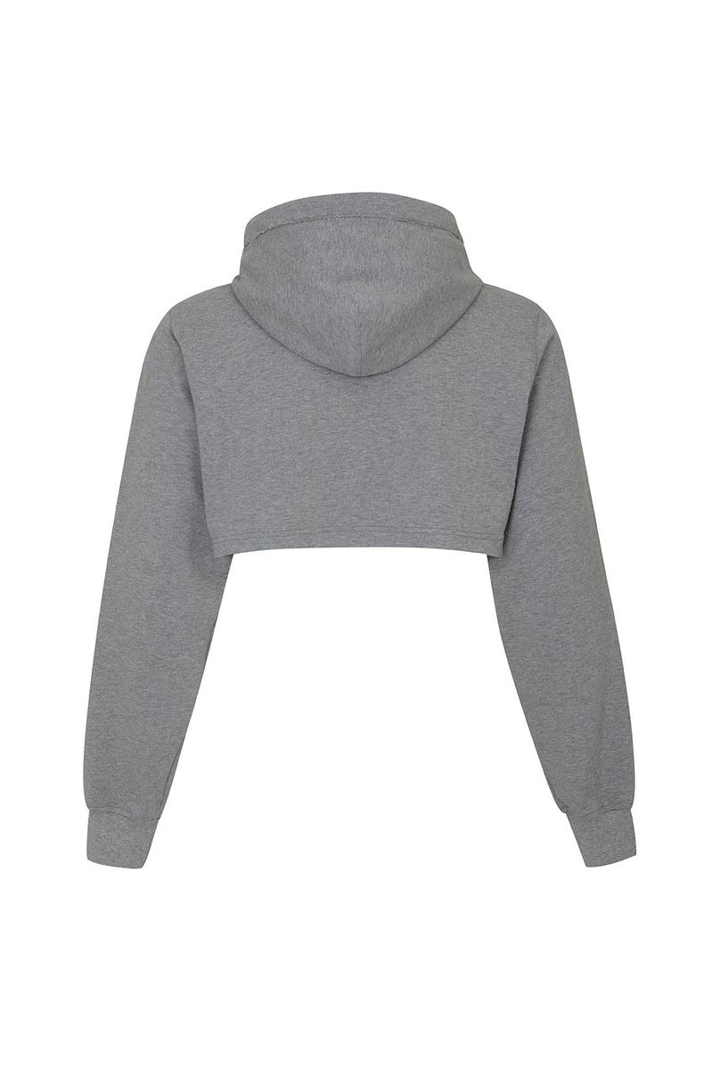 [MADE] CROP JERSEY ZIP-UP GREY