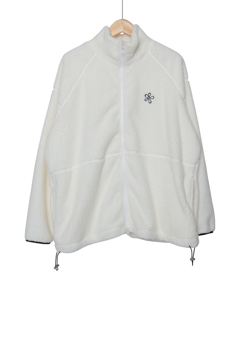 Flower Boa Fleece Zip-Up