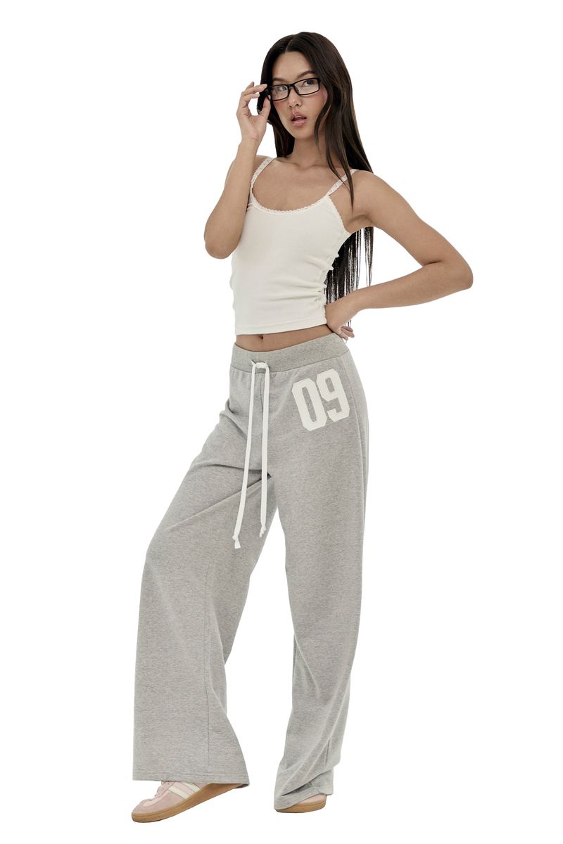 09 Numbering straight pants, Pink
