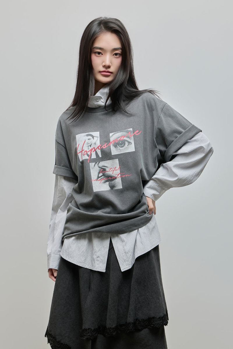 Urban High-neck String Shirt_Grey