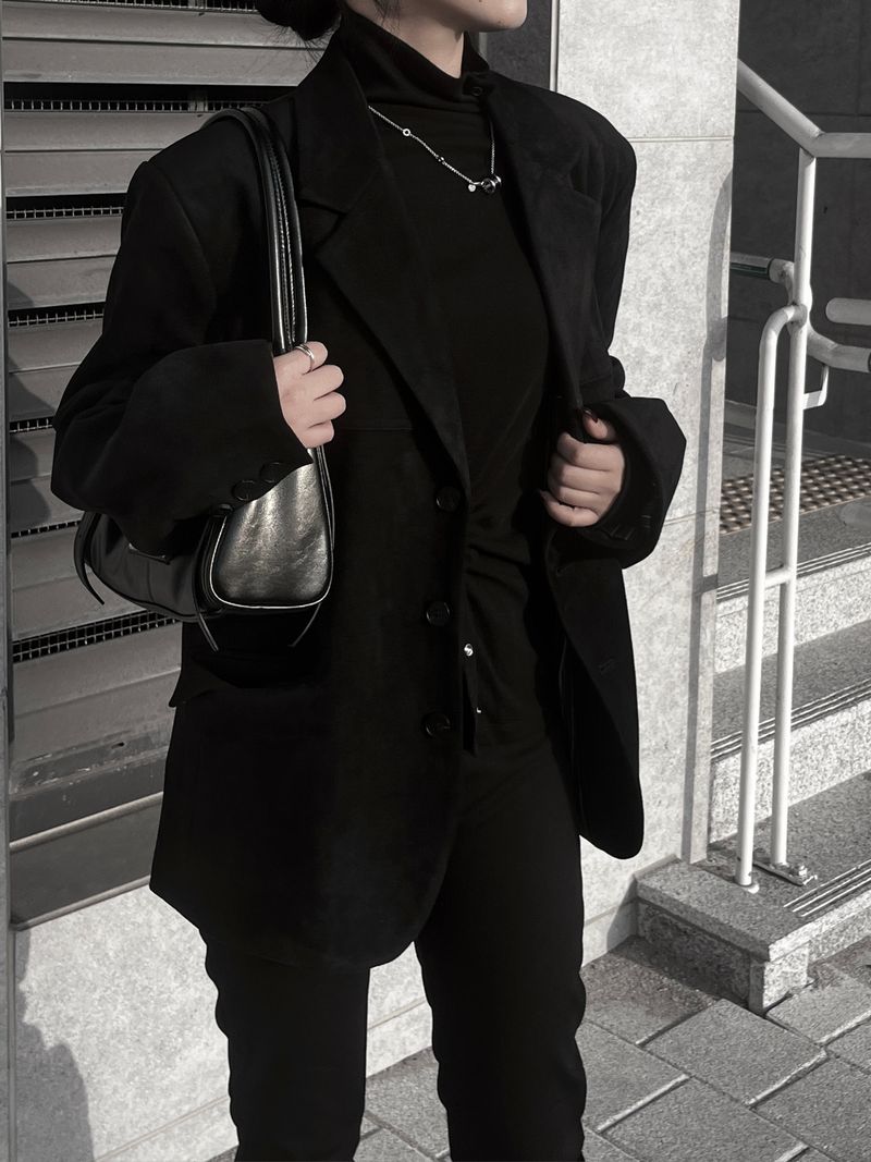 line suede blazer jacket (2color)