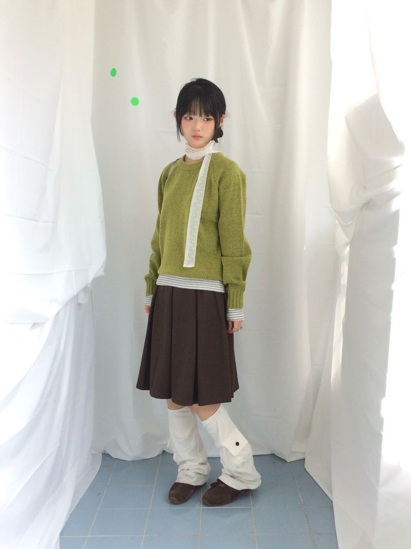 veloni basic bell pleats skirt