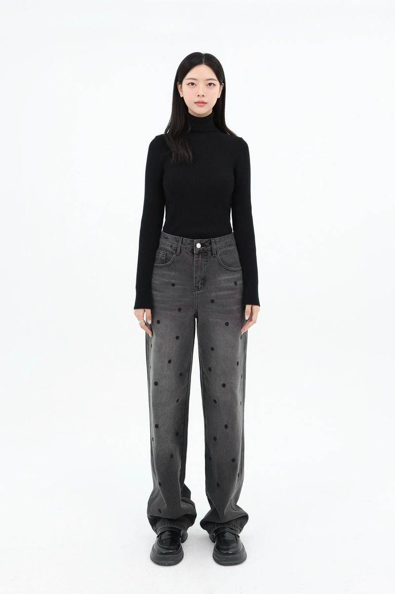 DOT PRINT STRAIGHT DENIM code 26002
