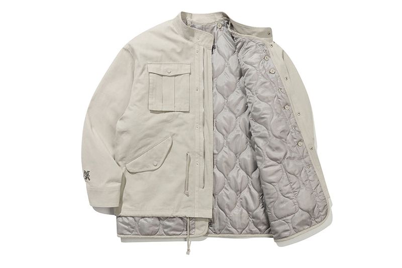 RECENT LOGO M65 PARKA_LIGHT GREY
