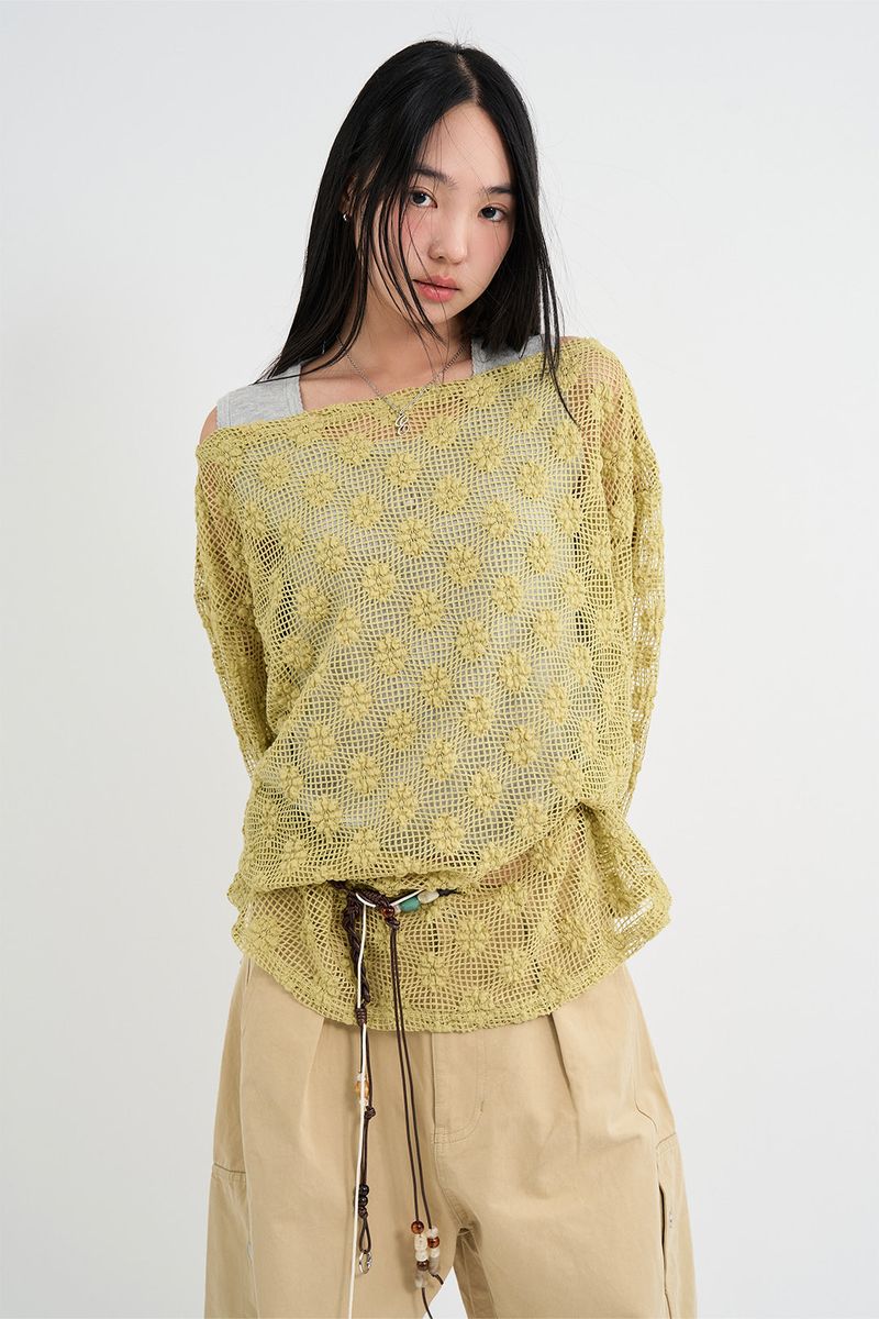 Raucohouse(ラウコハウス)の「Mitten Summer Flower Knit(Tops)」