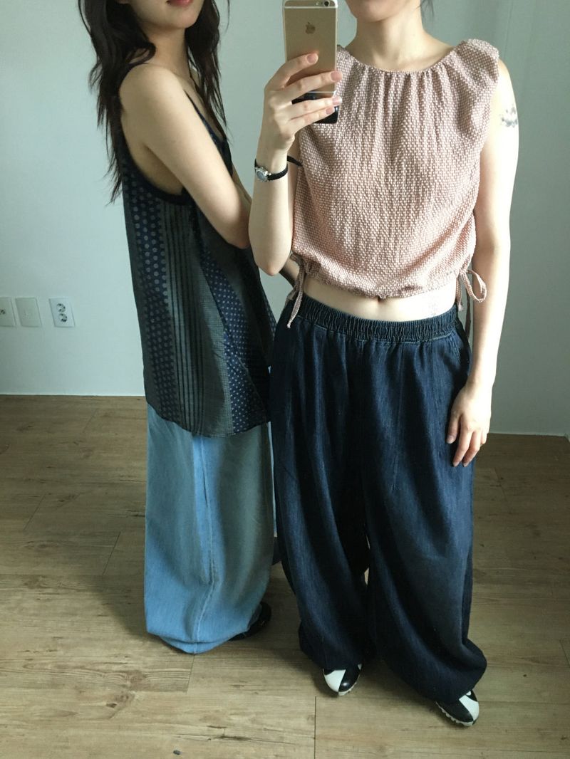 Hooded Balloon Denim Pants (2color)