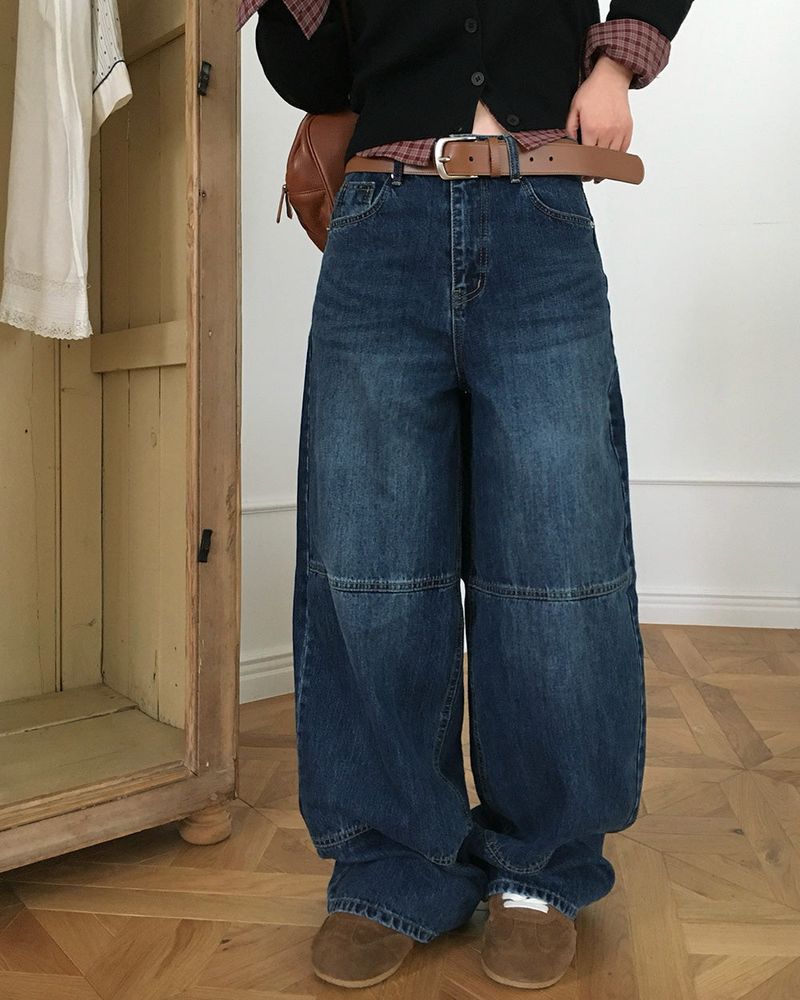 [ORIGINAL] Woolen Balloon Denim Wide Pants
