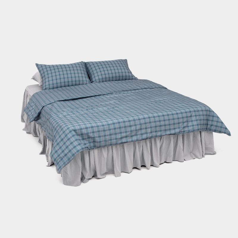 dormor(ドルモル)の「Dust-Free Vintage Check - Blue Duvet Cover - Q size(Interior)」