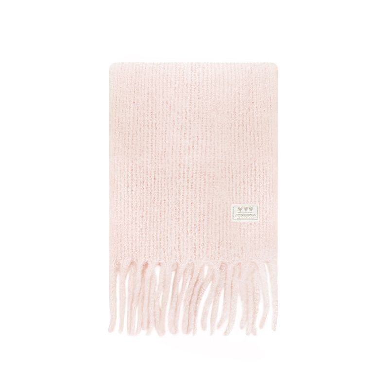 Basic Knit Big muffler_ Pink