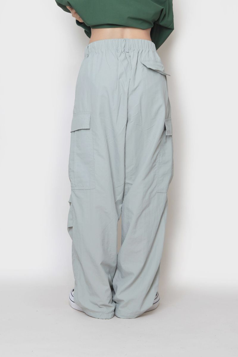 wide nylon cargo pants
