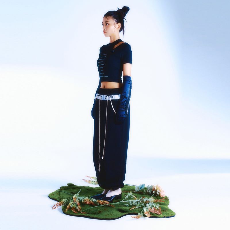 222 Rope coloring jogger pants - Black