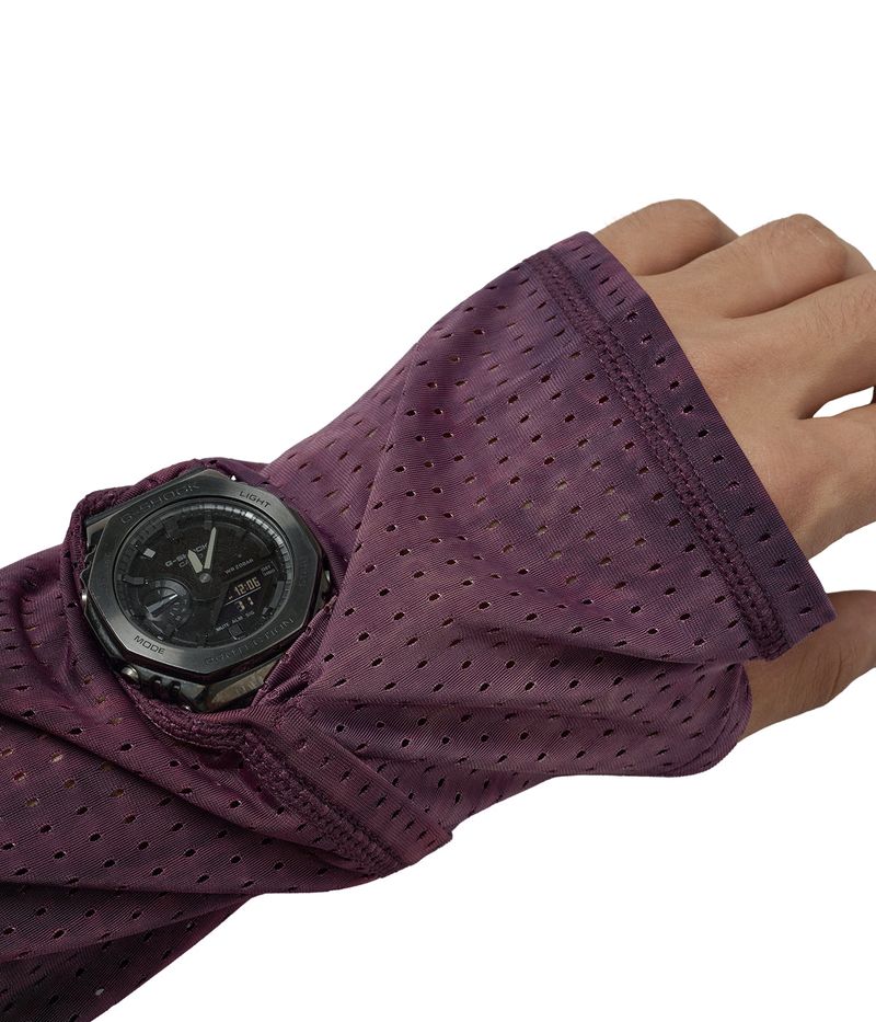 Air Vent Tie-Dye Racing Finger Watch-Hole Long Sleeve (Plum)