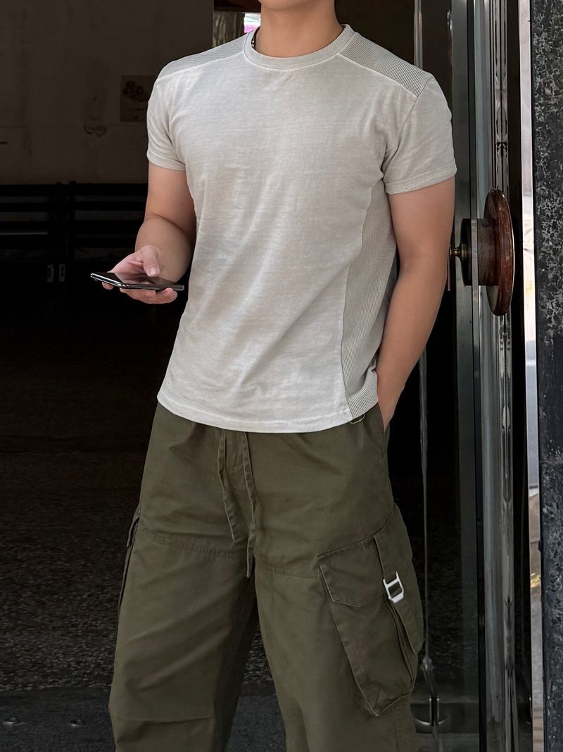 Washed buckle cargo pants