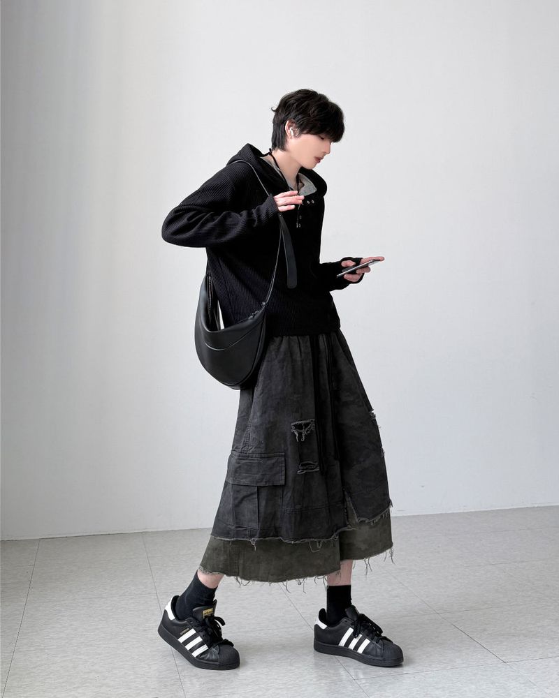 Camo Layered Bermuda Pants