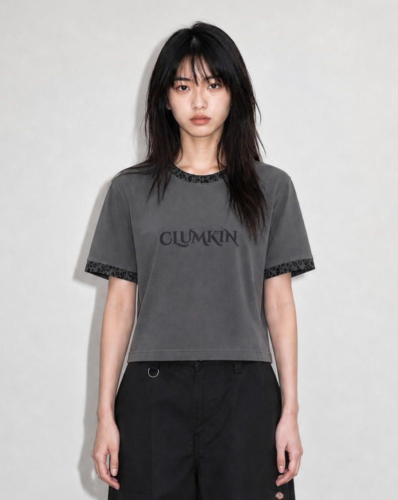 レオパードリンガーTシャツ(CHARCOAL/CHARCOAL) [WOMEN]