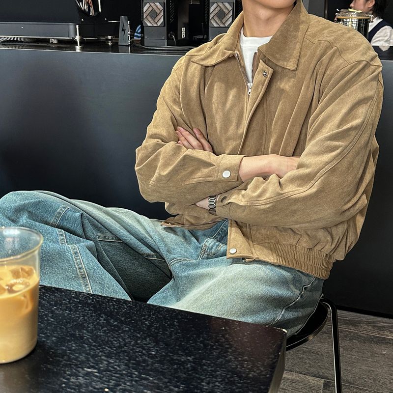 LMN Abe Minimal Hidden Suede Jacket (2 colors)
