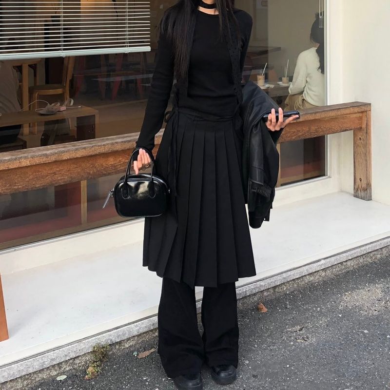 String Pleats Skirt - 2colors