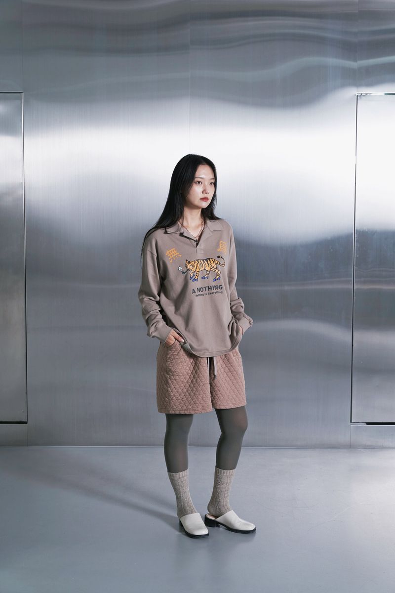 MU-WI PIN-KNIT COLLAR-TEE (Beige)